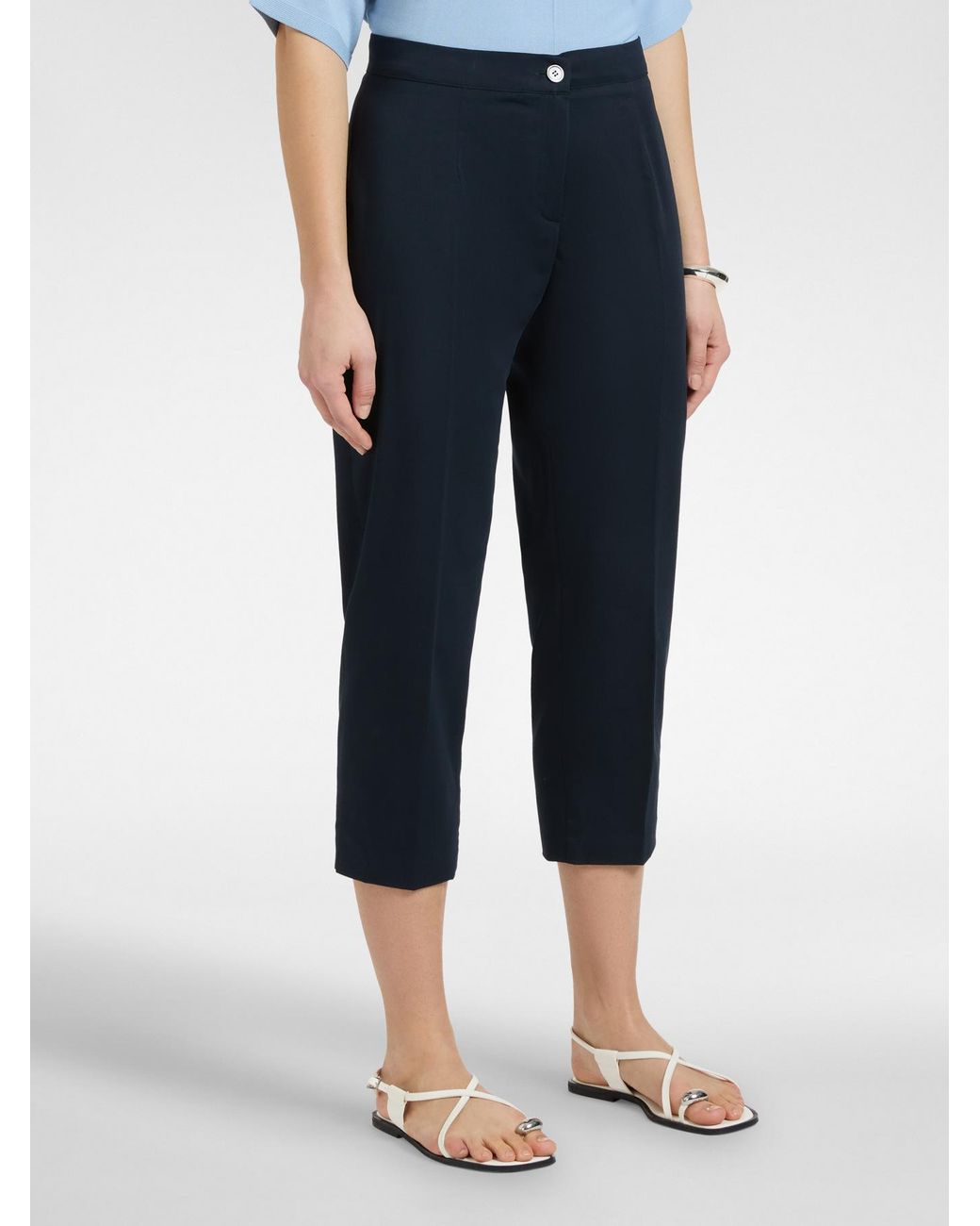 Pantaloni dritti in raso stretch di Elena Miro in Blue