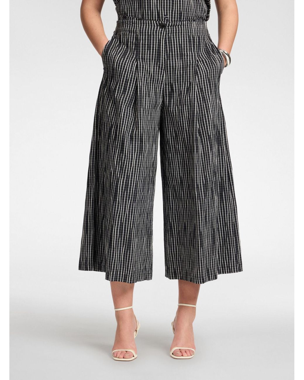 Pantaloni cropped plissé di Elena Miro in Black