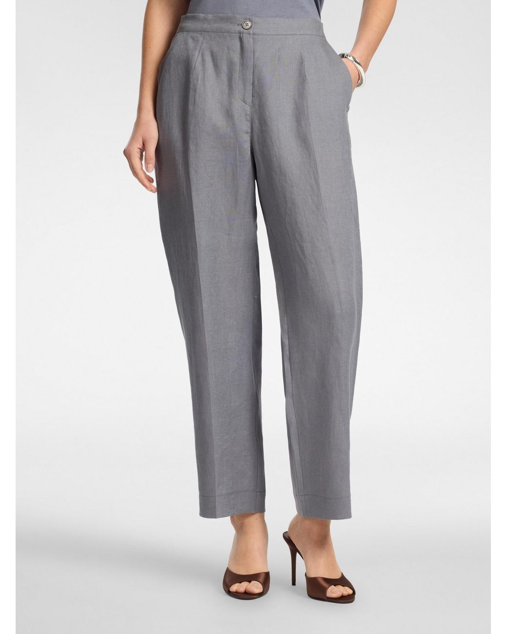 Pantaloni in lino di Elena Miro in Gray