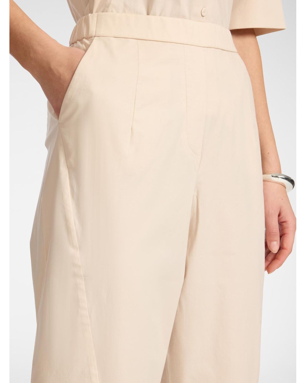 Pantaloni balloon in cotone stretch di Elena Miro in Natural