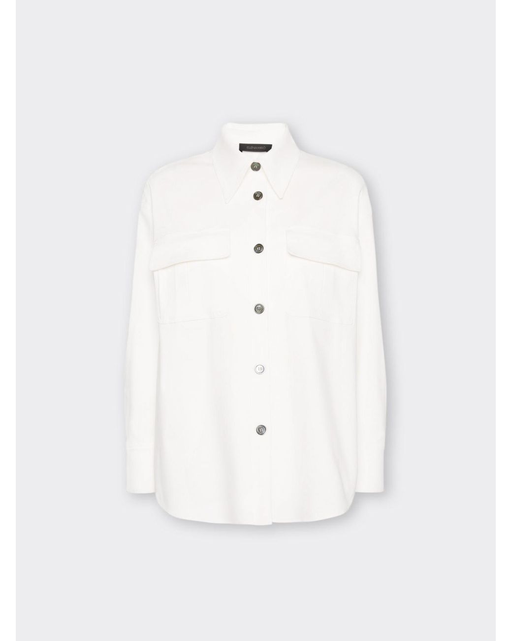 Camicia in gabardina con tasche di Elena Miro in White
