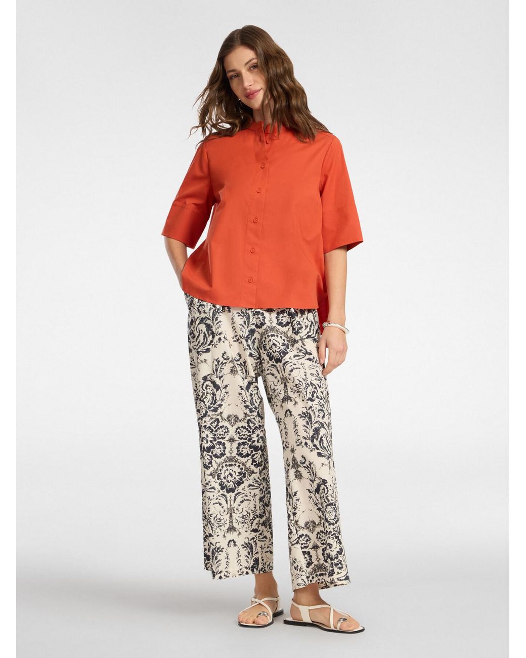 Camicia con collo alla coreana di Elena Miro in Red