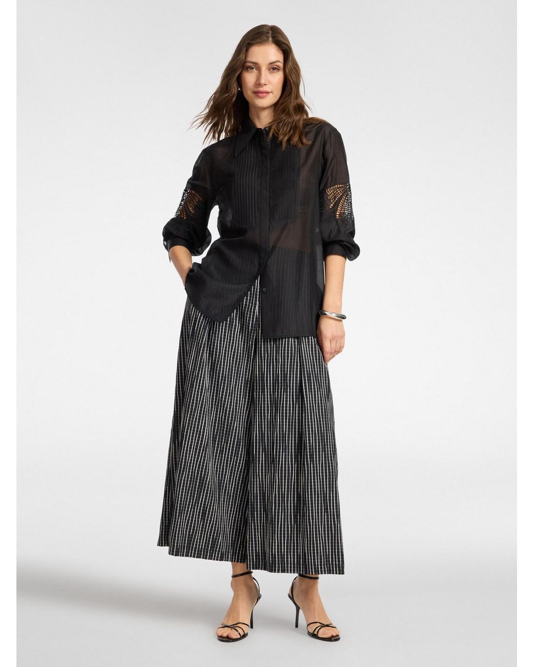 Camicia in organza ricamata di Elena Miro in Black