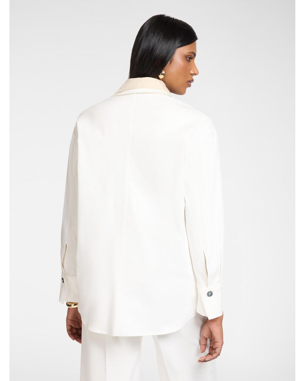 Camicia in gabardina con tasche di Elena Miro in White