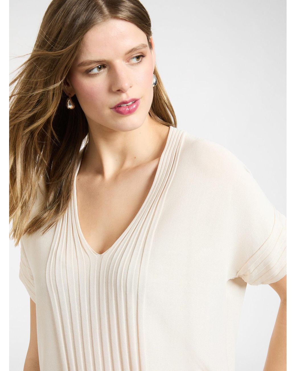 Maglia maniche corte con coste di Elena Miro in White