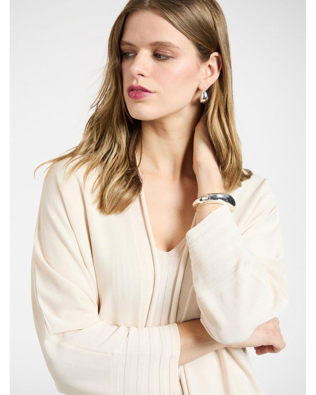 Cardigan misto viscosa di Elena Miro in Natural