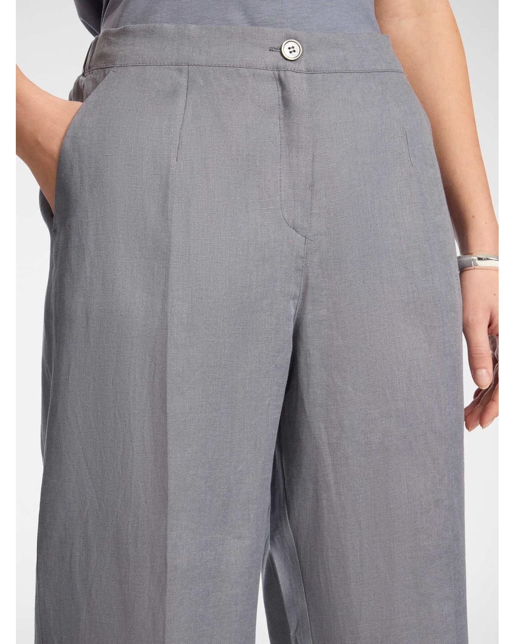 Pantaloni in lino di Elena Miro in Gray