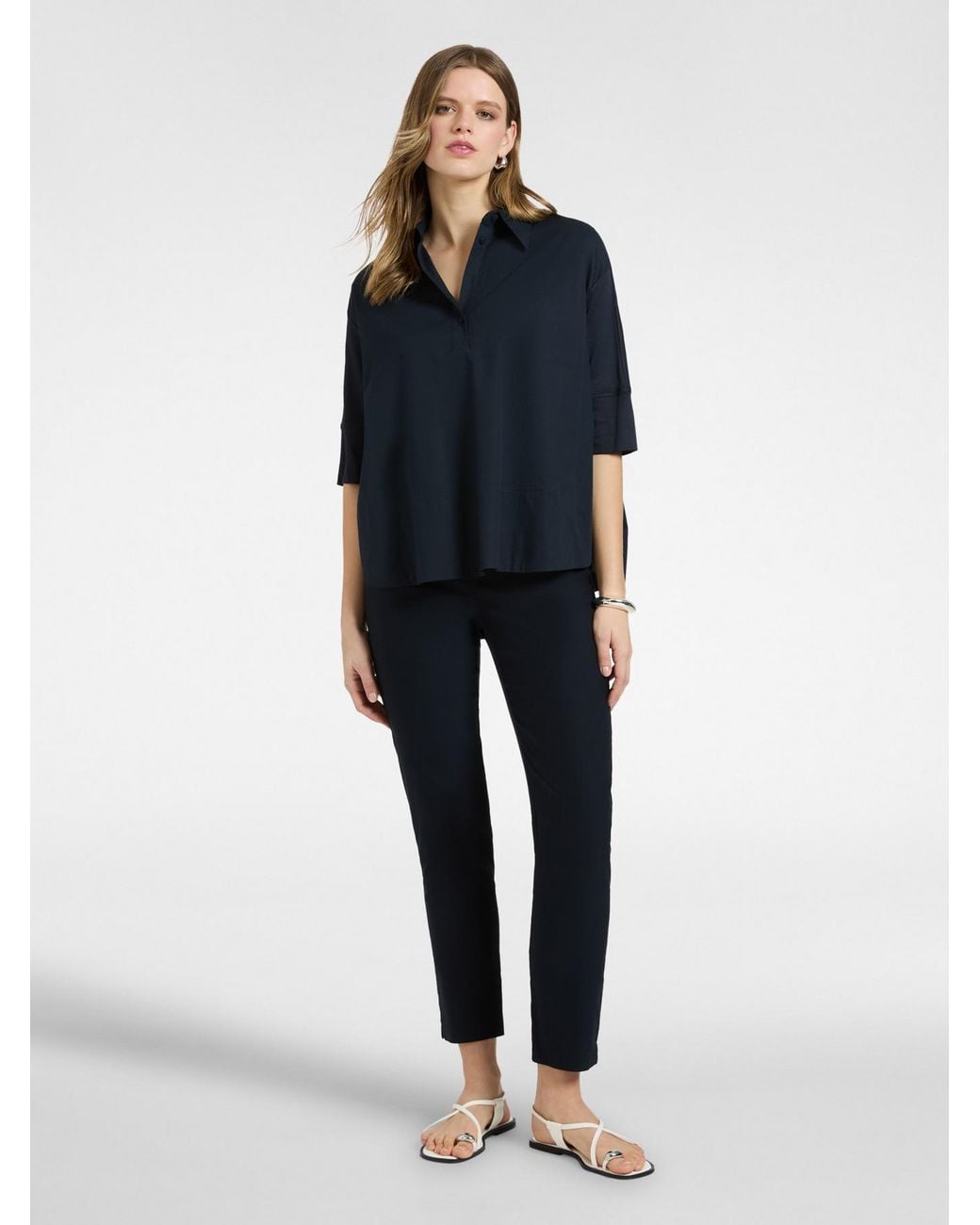 Blusa boxy con maniche a tre quarti di Elena Miro in Blue