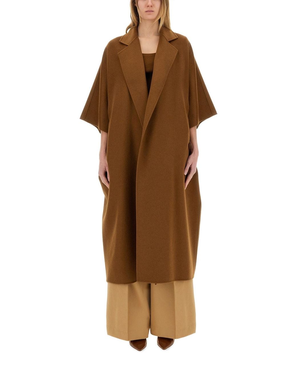 Cappotto A Cappa di Max Mara in Brown