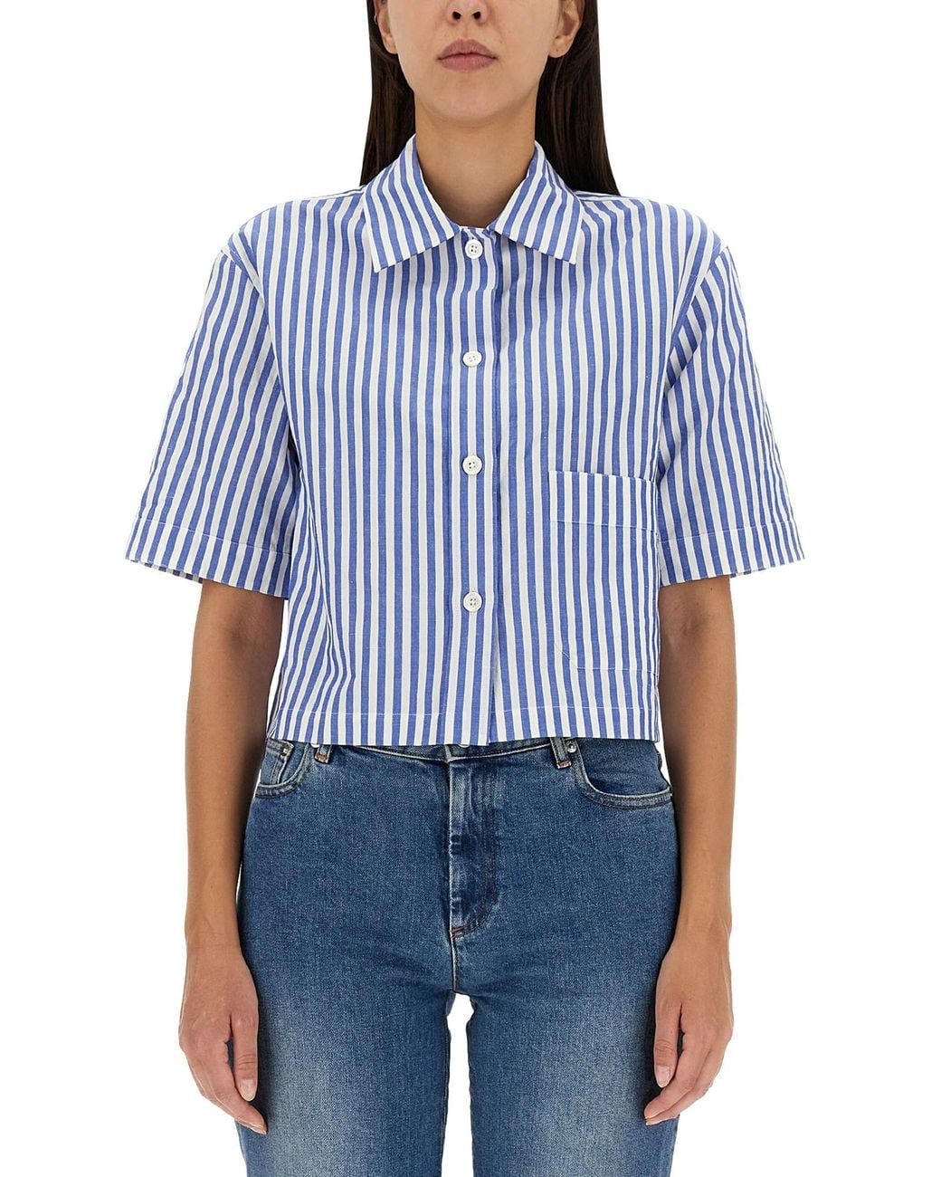 Margaret Howell Blue Candy Stripe Shirt