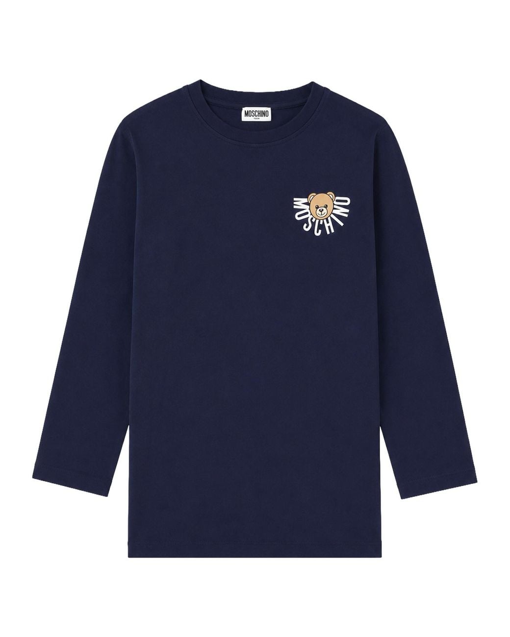 Moschino Blue Vestito Manica Lunga Con Logo