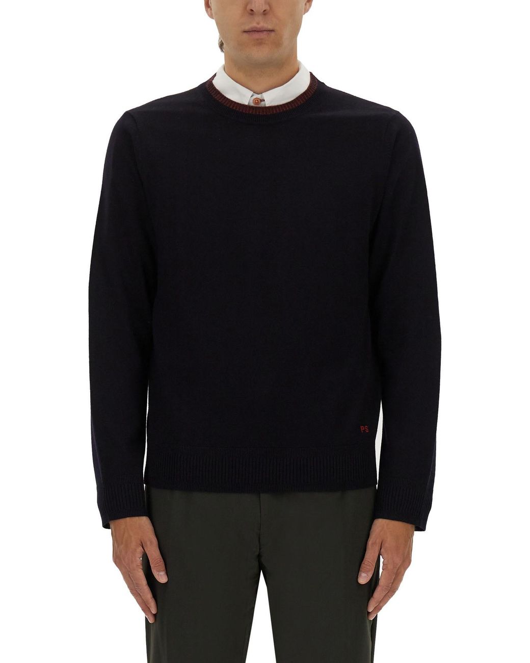 Paul Smith Black Shirt With Embroidered Logo for men