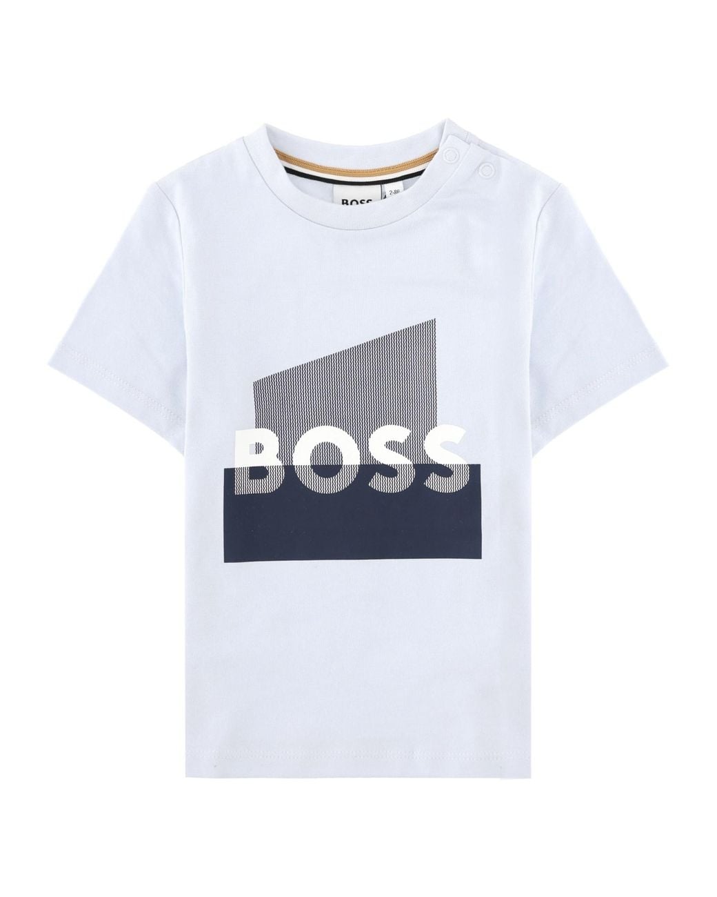 Boss White T-Shirt Da Bambino Con Grafica Logo