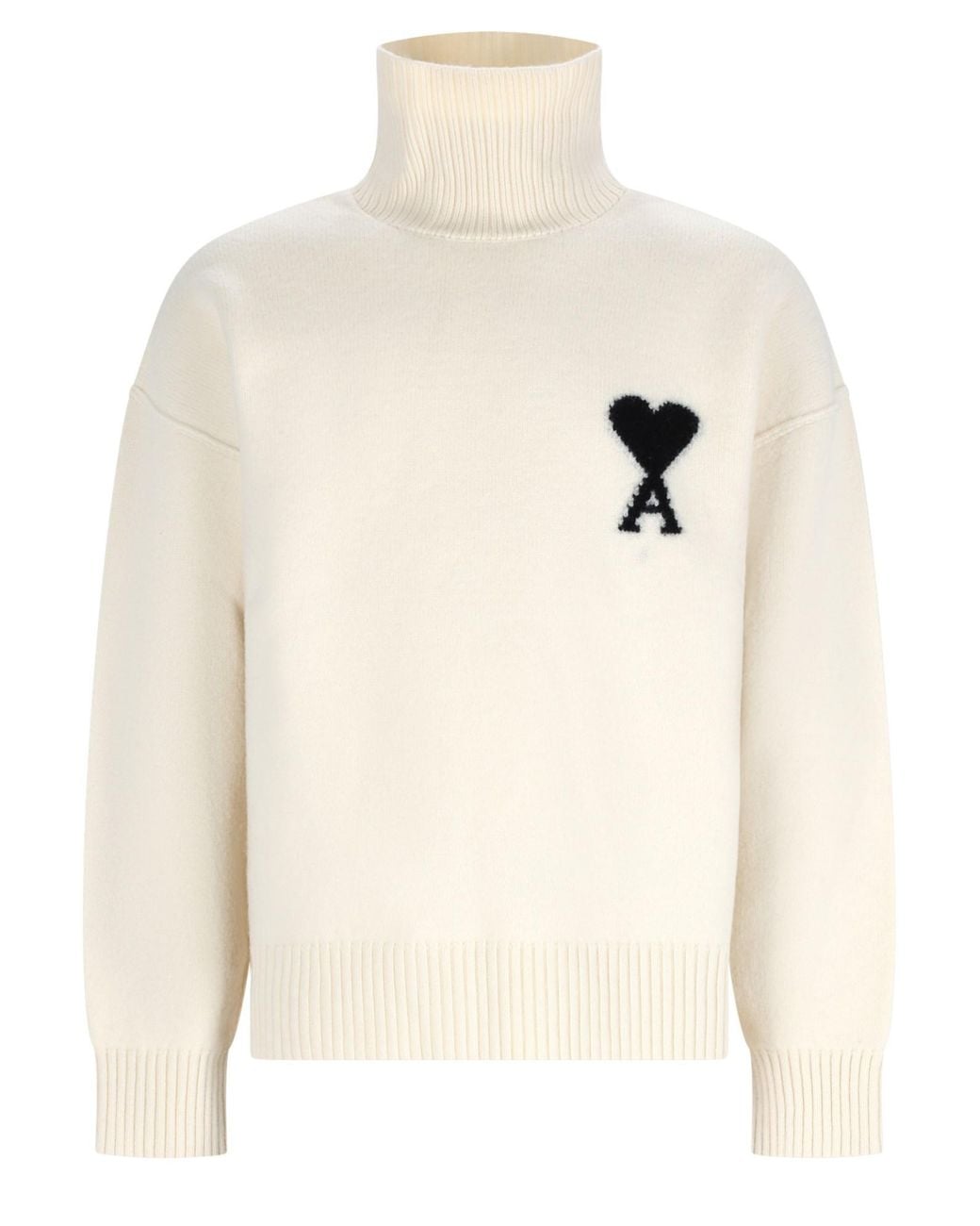 AMI Natural Maglia A Collo Alto "Ami De Coeur" for men