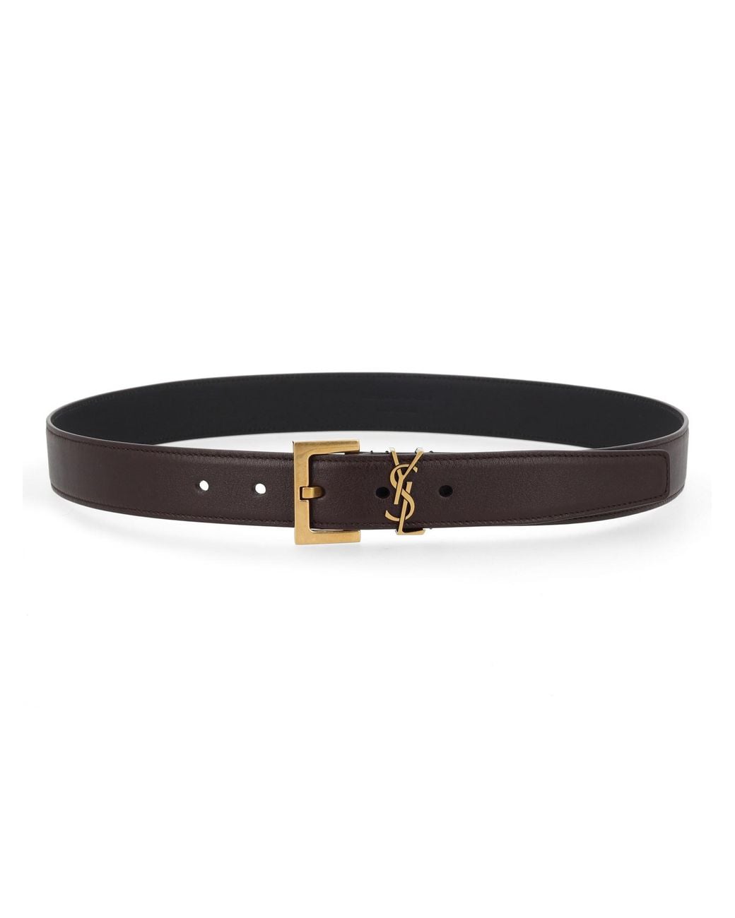 Saint Laurent Black Cintura Cassandre Con Fibbia Quadrata