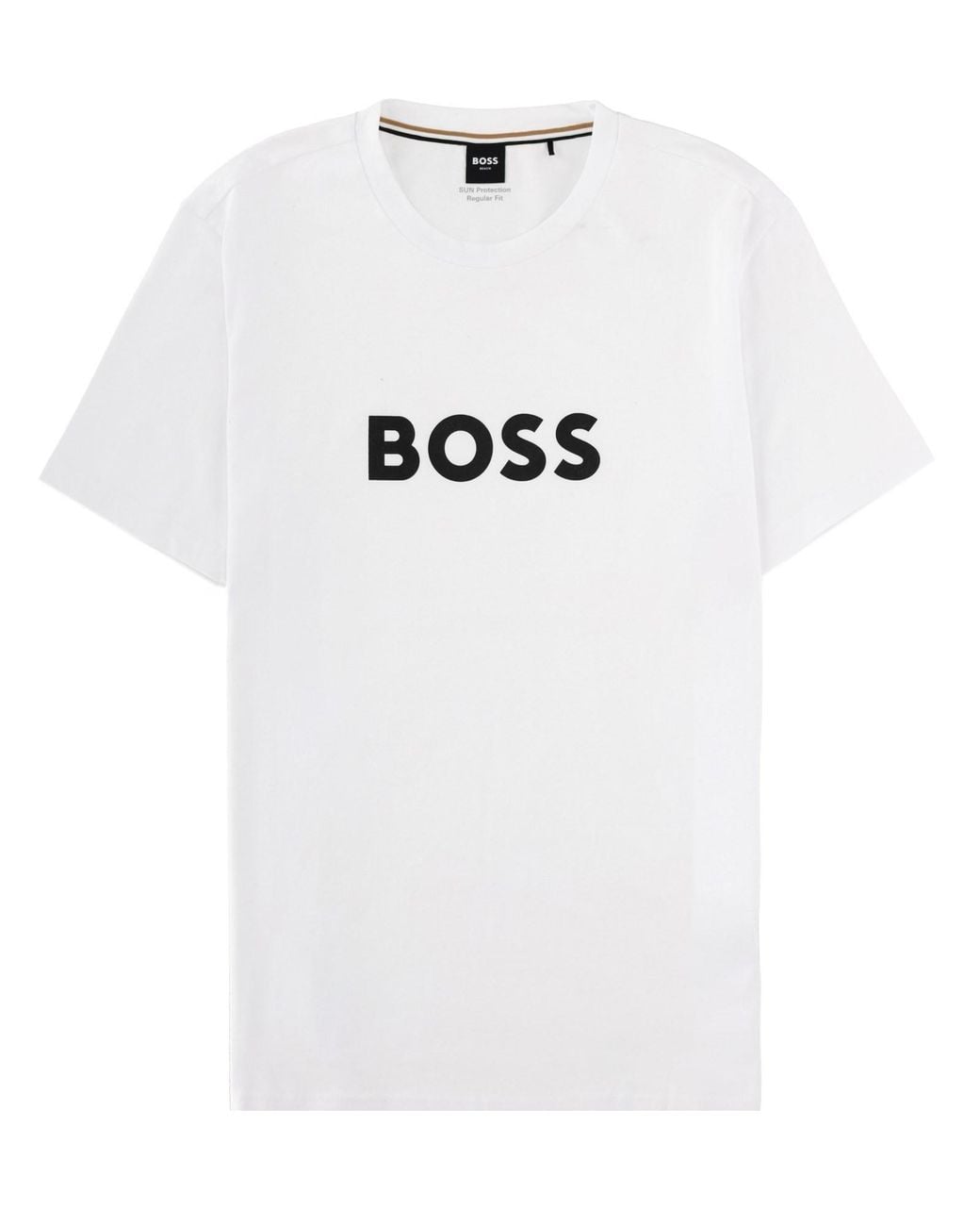 Boss White T-Shirt Con Stampa Logo for men