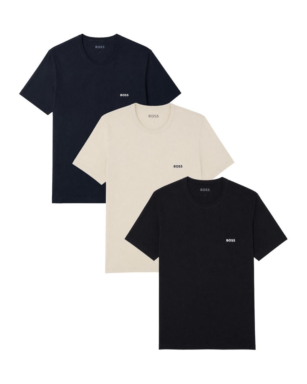 Boss Blue 3-Pack T-Shirt Con Logo for men