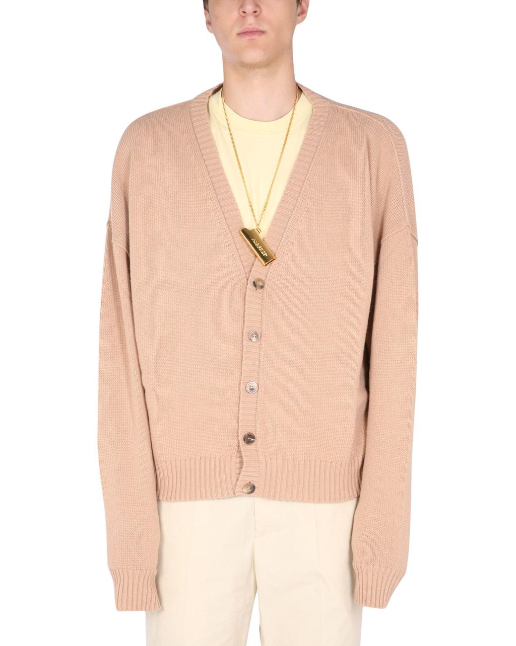 Ambush Natural V-Neck Oversized Cardigan for men