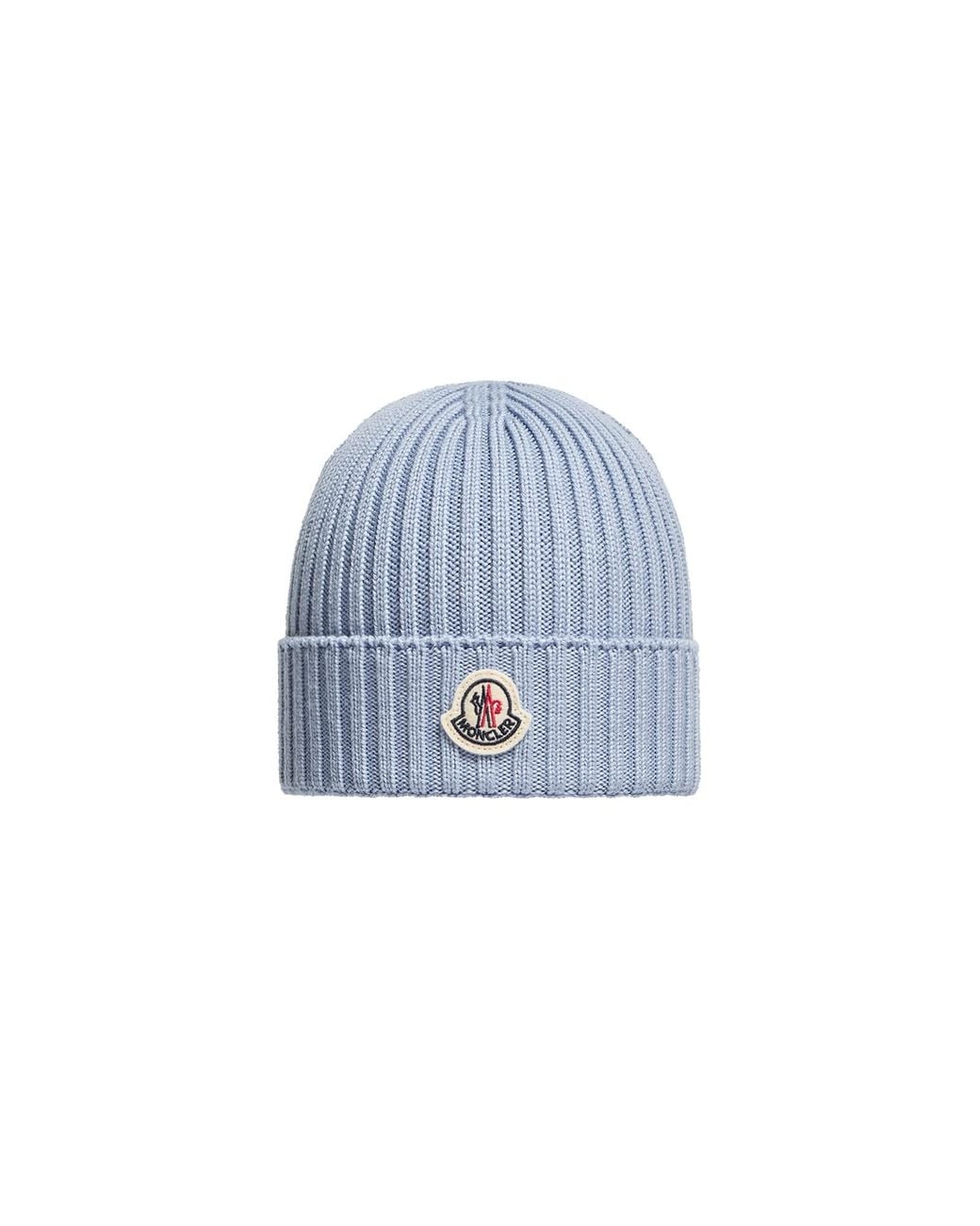 Moncler Blue Beanie With Logo