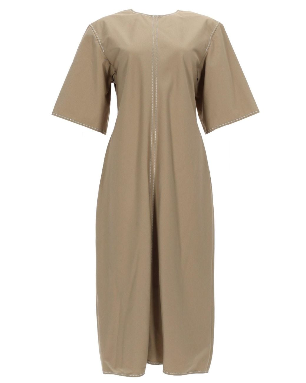 AMI Natural Fitted Midi Dress