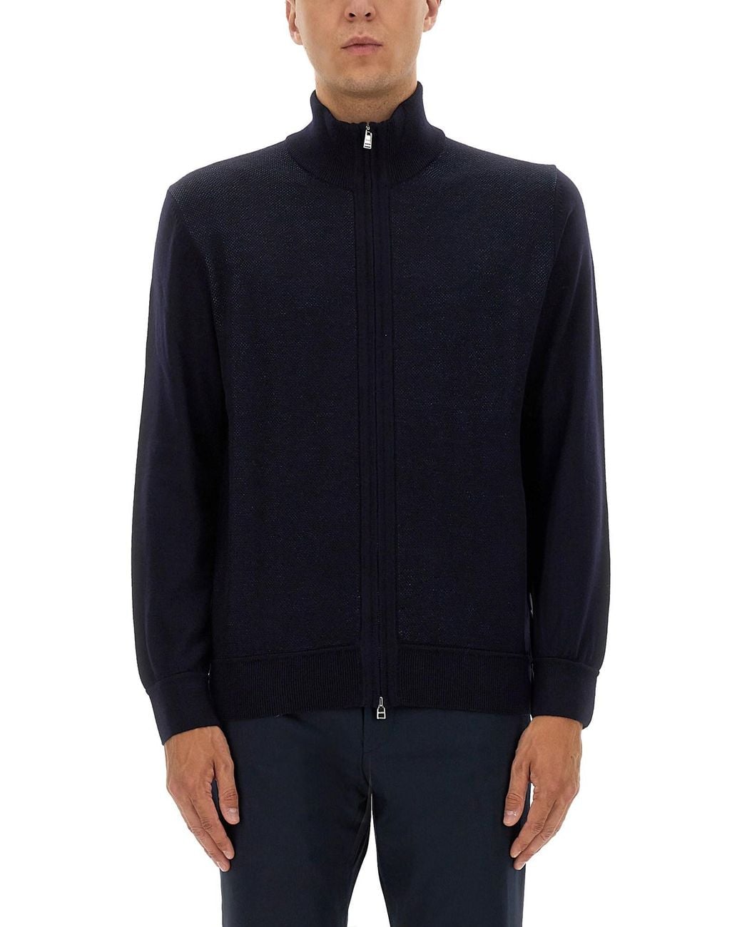 Boss Blue Shirt With Zip for men