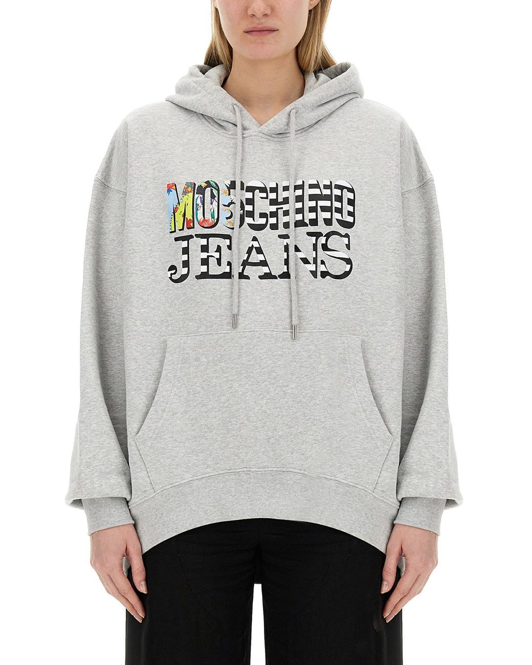 Moschino Gray Oversized Sweatshirt