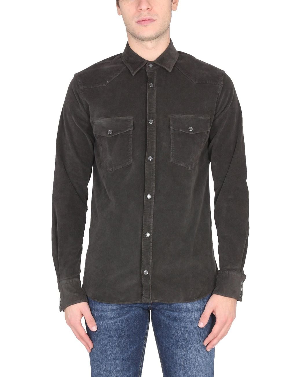 PT Torino Black Texan Shirt for men