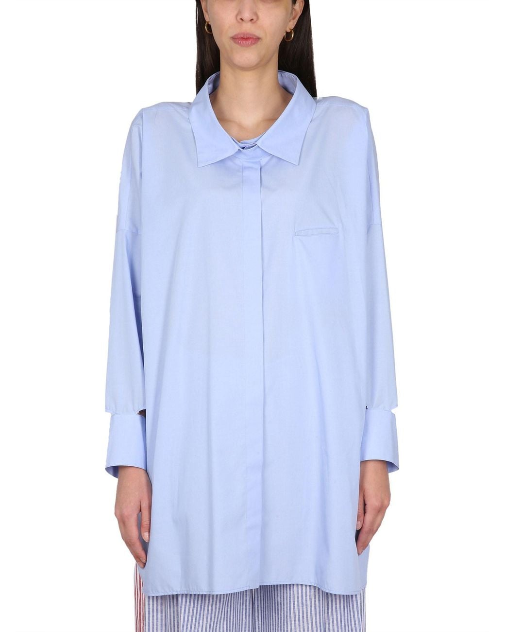 Jejia Blue Antoine Cotton Poplin Shirt