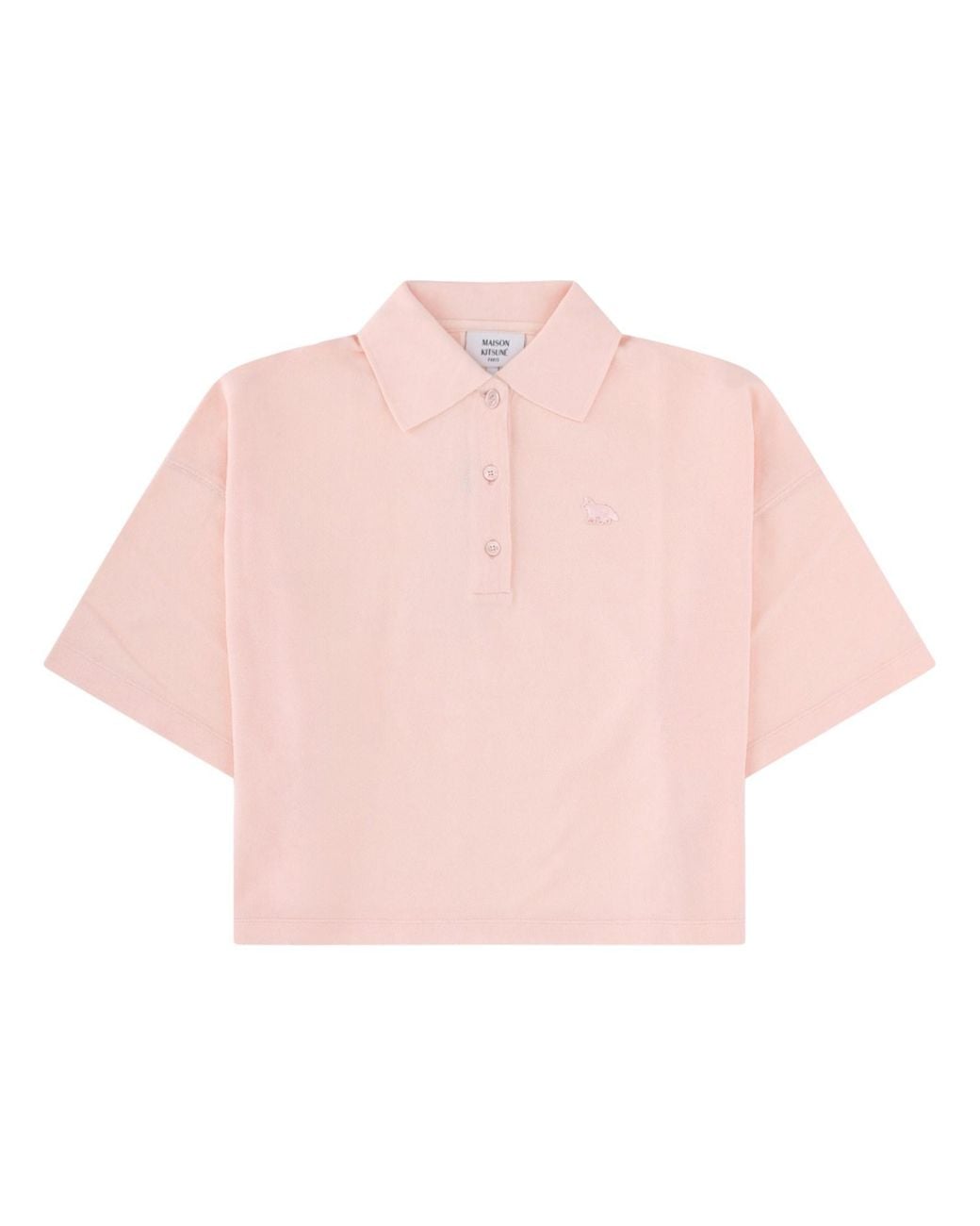 Maison Kitsuné Pink Solid Shirt Collar Polo