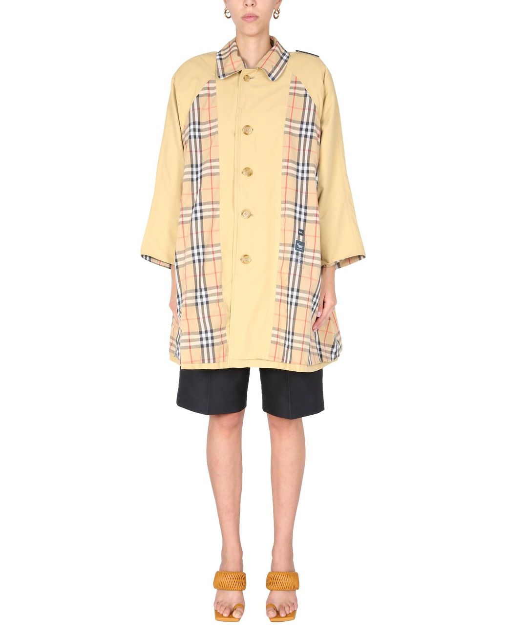 1/OFF Natural Remade Burberry Trench With Logo Patch