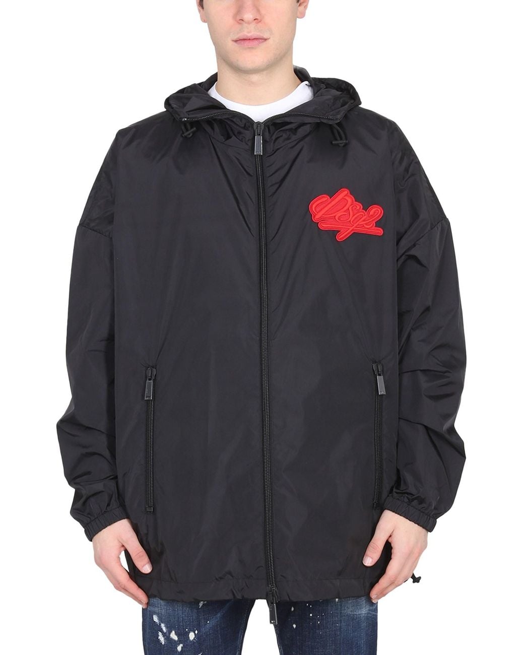 DSquared² Blue Relaxed Fit Hooded Jacket for men
