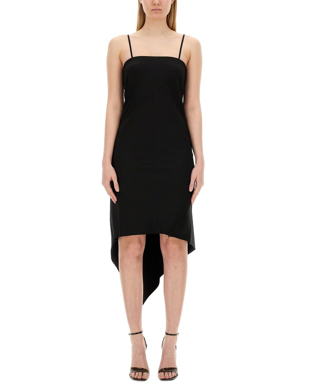 Abito Con Orlo A Sciarpa di Helmut Lang in Black
