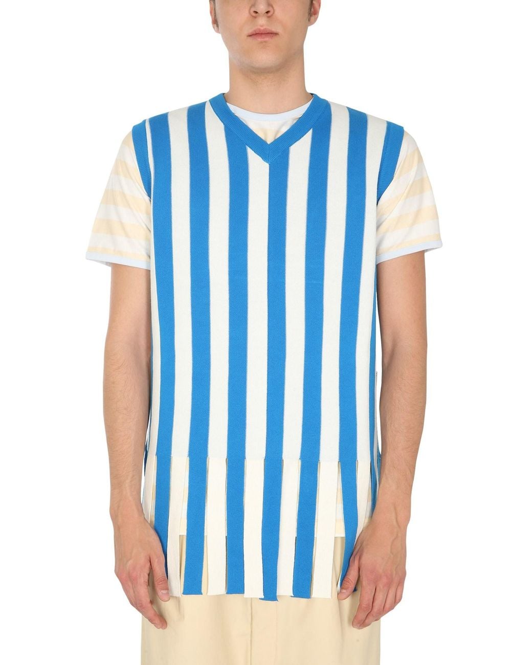 SUNNEI X ELEONORA BONUCCI Blue Sweater With Striped Pattern for men
