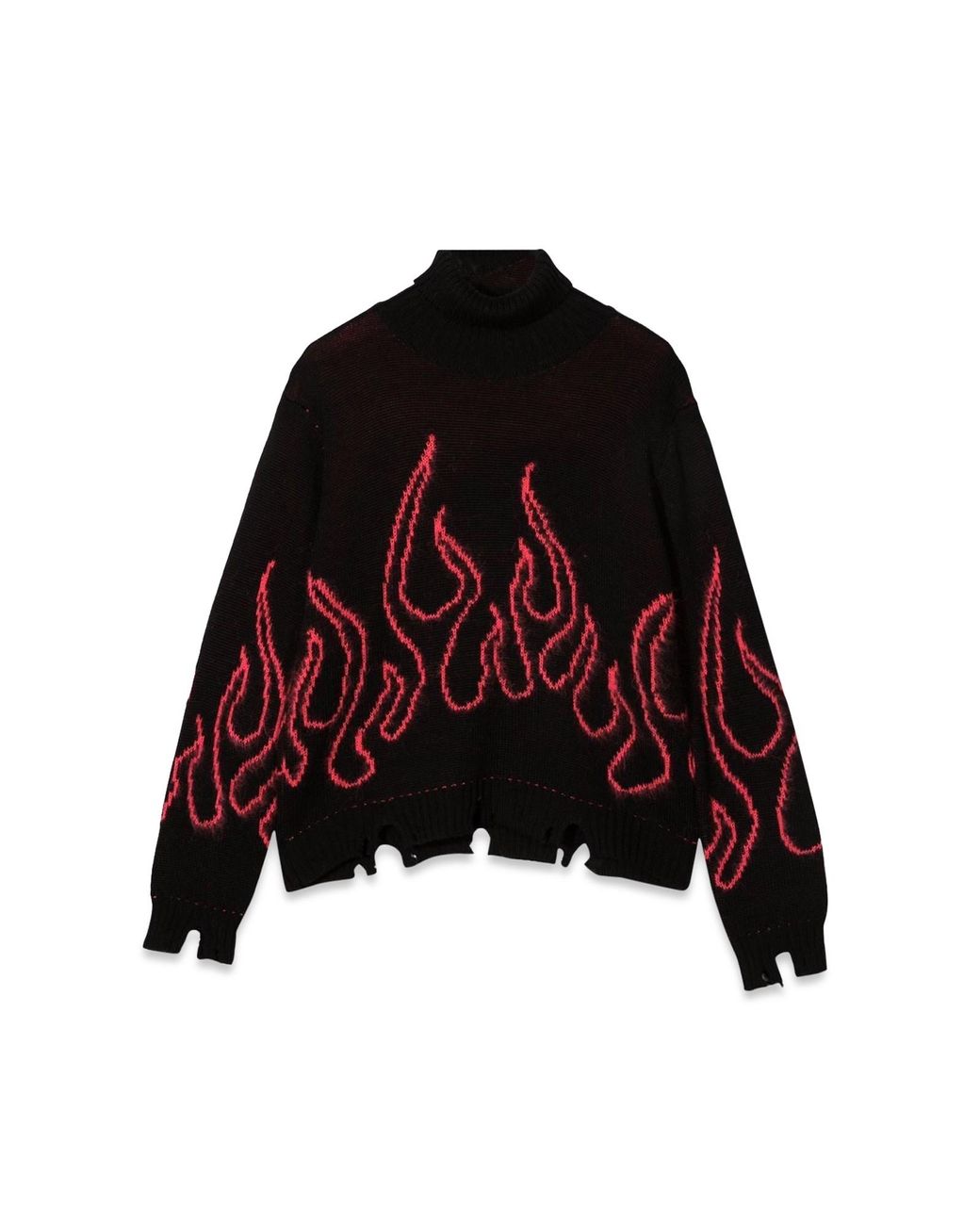 Vision Of Super Red Jumper High Neck With Flames