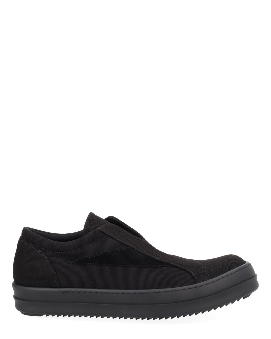 Rick Owens Black Cotton Calf Leather Sneaker for men