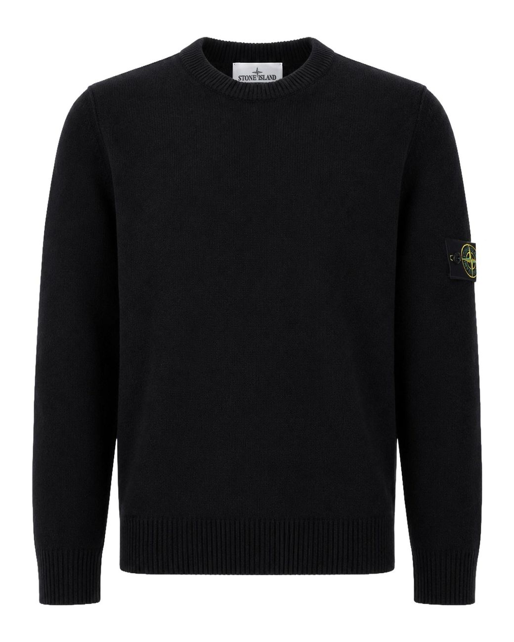 Stone Island Black Classic Sweater With Distinctive Patch Detail for men