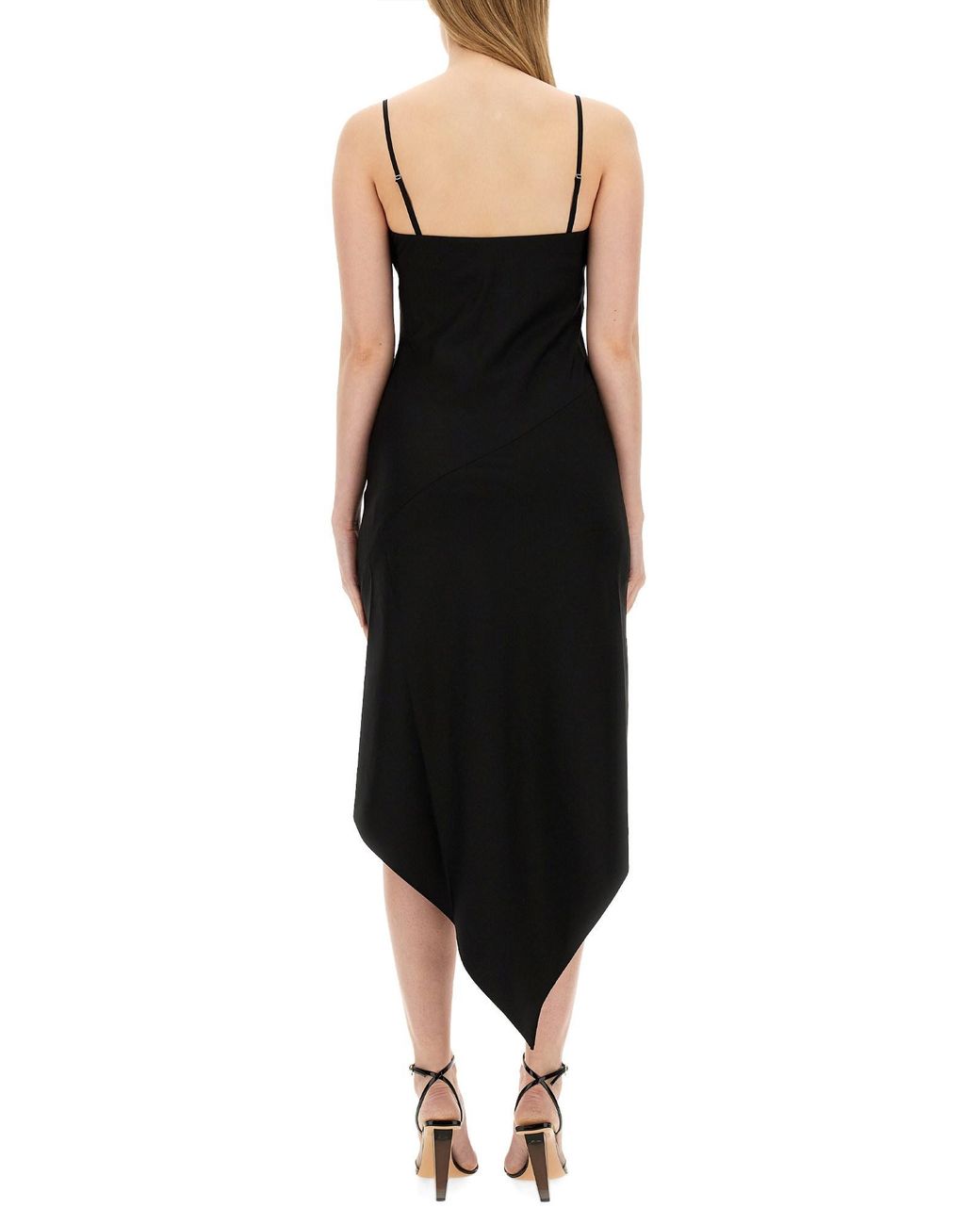 Abito Con Orlo A Sciarpa di Helmut Lang in Black