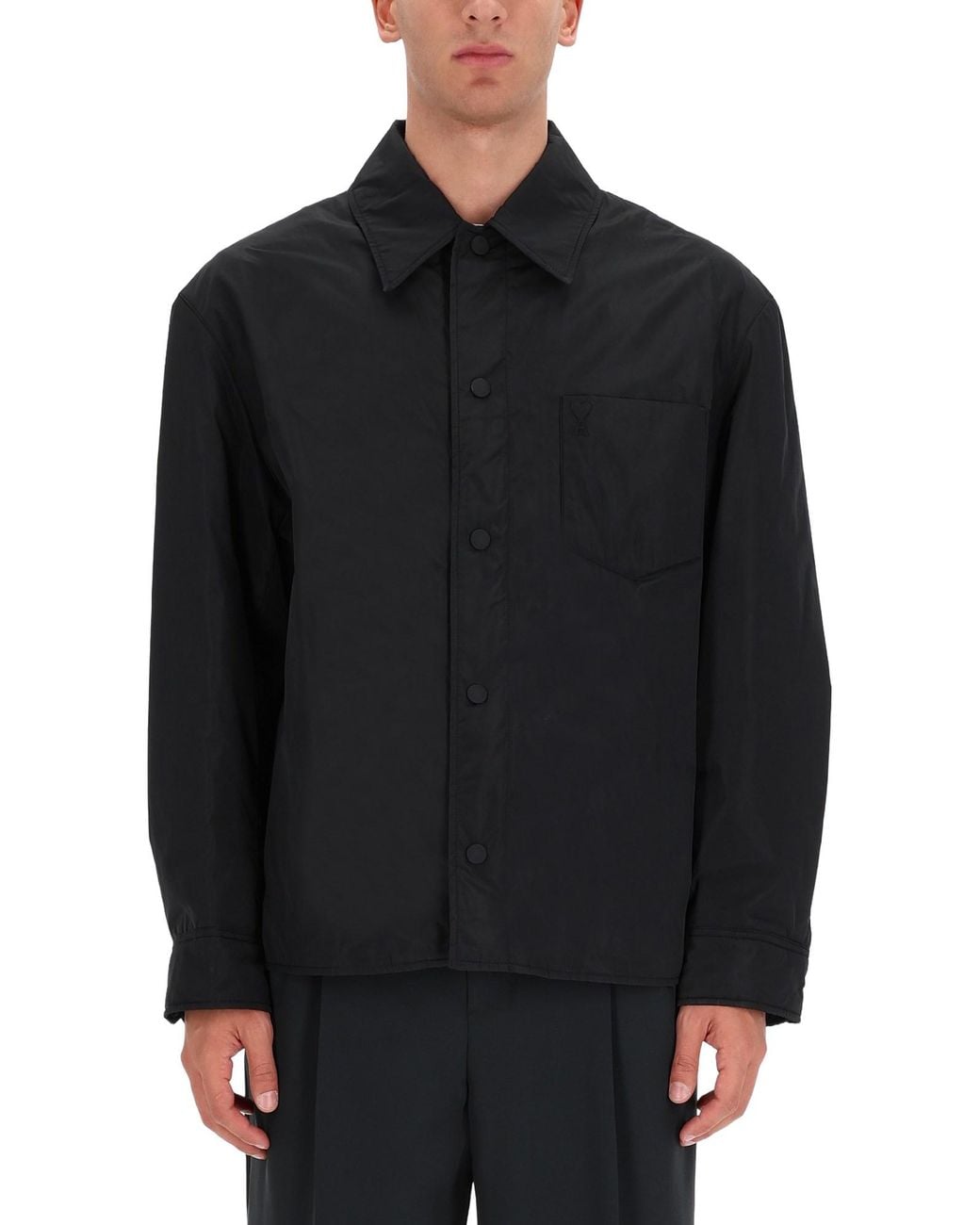 AMI Black Padded Shirt Jacket for men