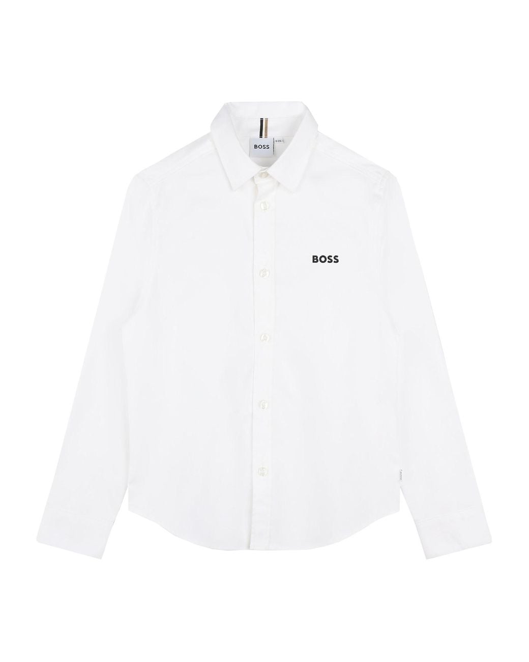 Boss White Camicia Con Logo