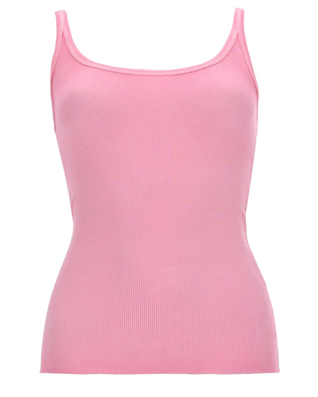 MSGM Pink Solid Scoop Neck Top