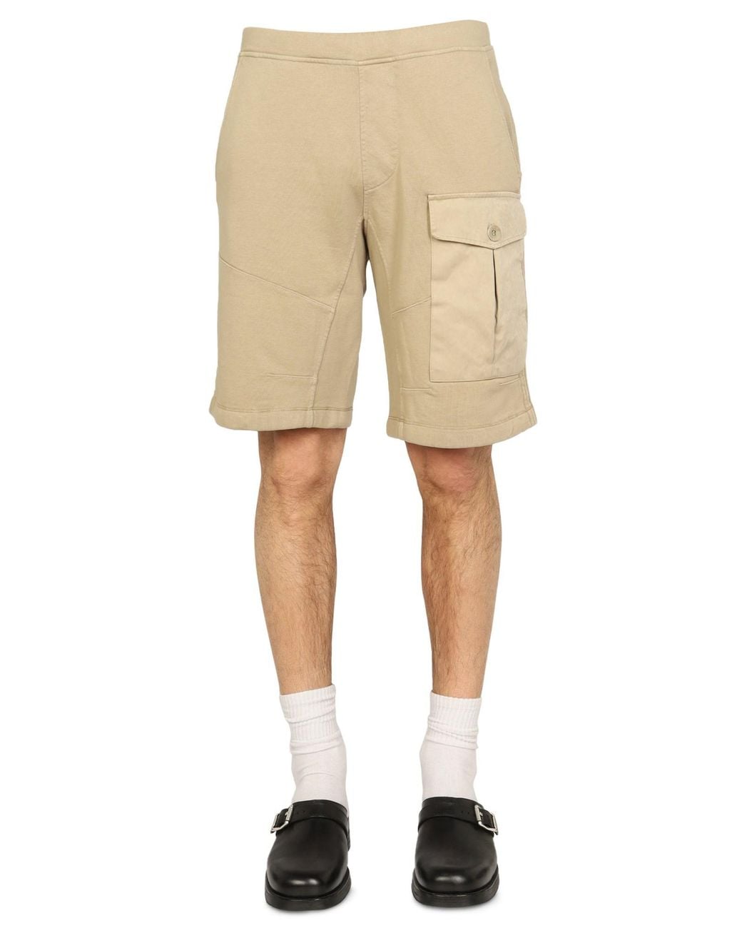 C P Company Natural Bermuda Shorts With Elastic Waistband for men