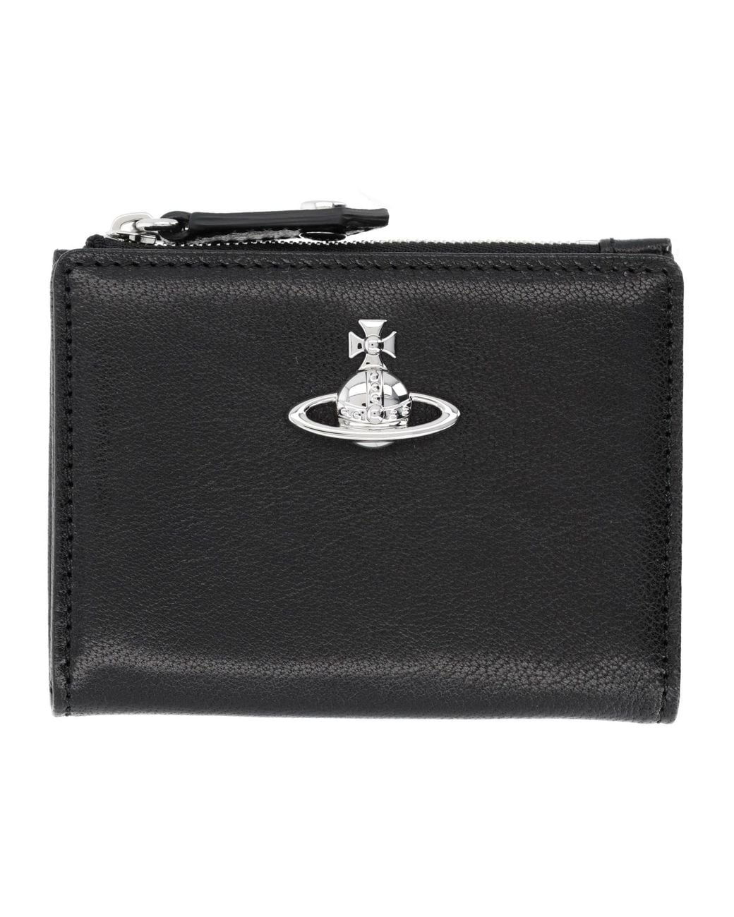 Vivienne Westwood Black Portacarte Slim Con Orb