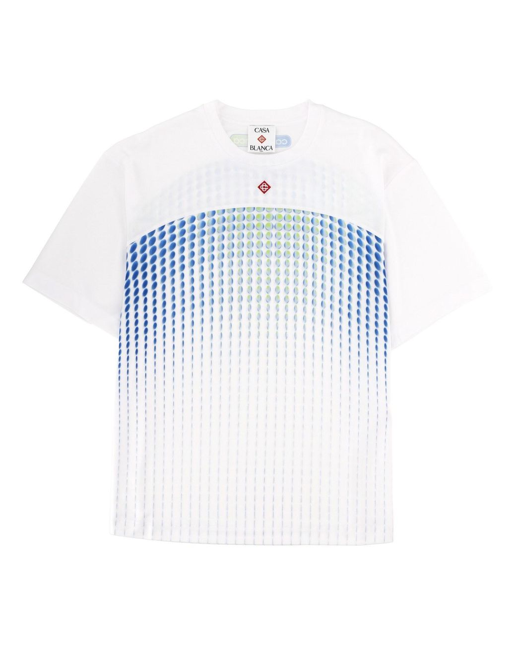 Casablanca Blue Printed Crew Neck T-Shirt for men