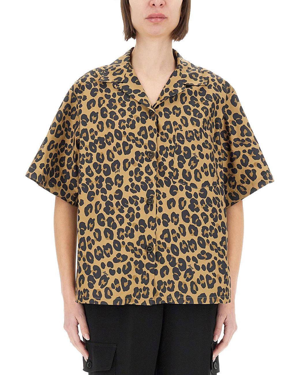 Aspesi Black Animal Print Shirt