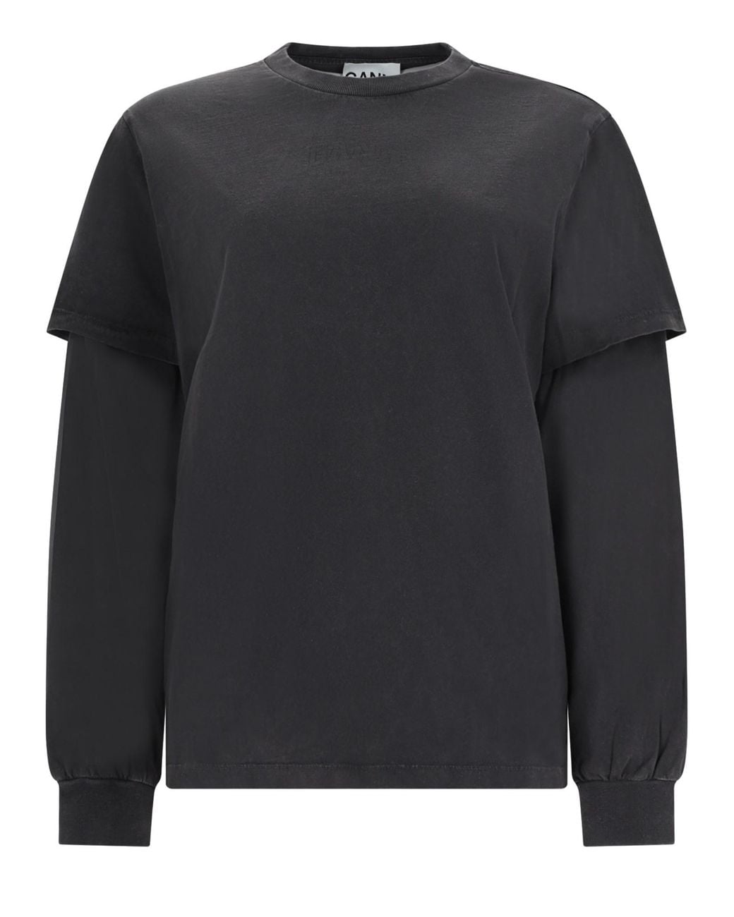 Ganni Black T-Shirt Con Logo