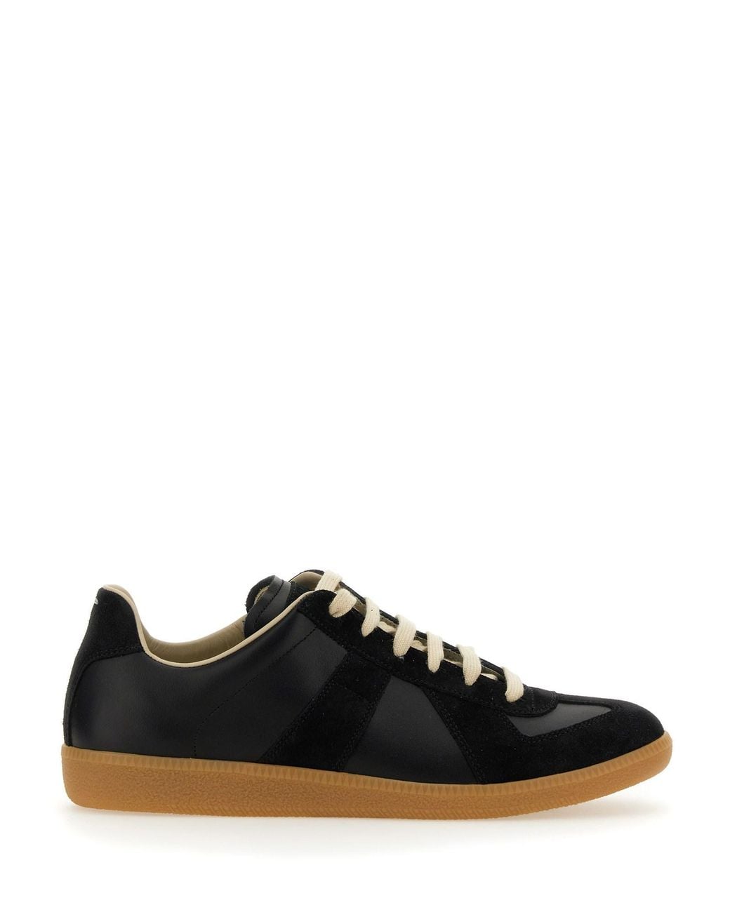 Maison Margiela Black Leather And Suede Sneakers for men