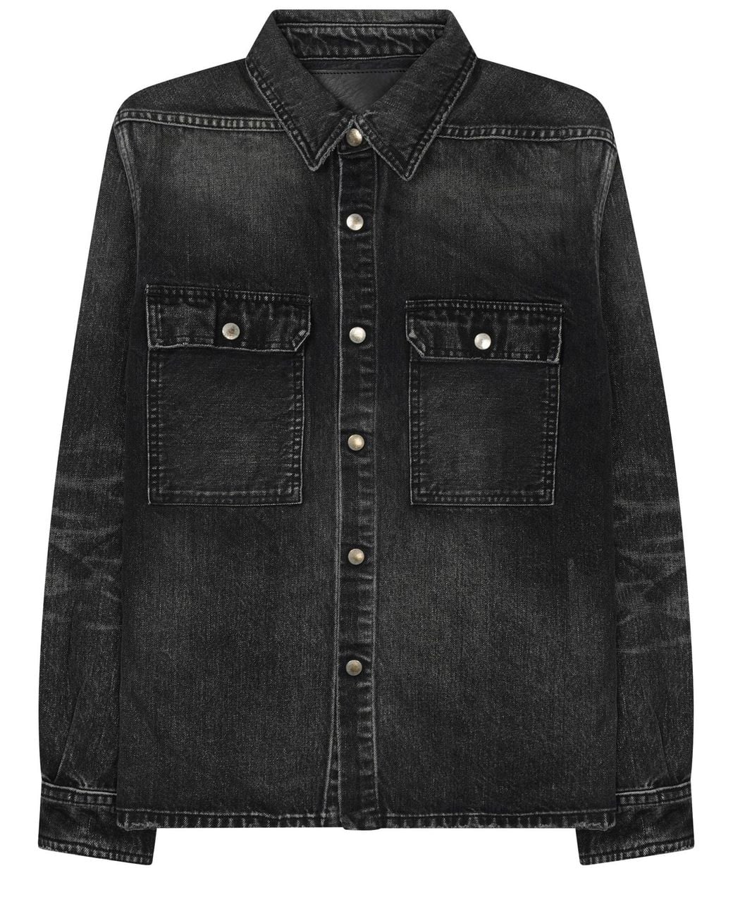 Rick Owens Black Overshirt Cropped for men