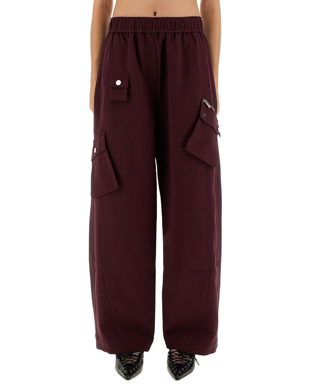 Ganni Red Twill Pants