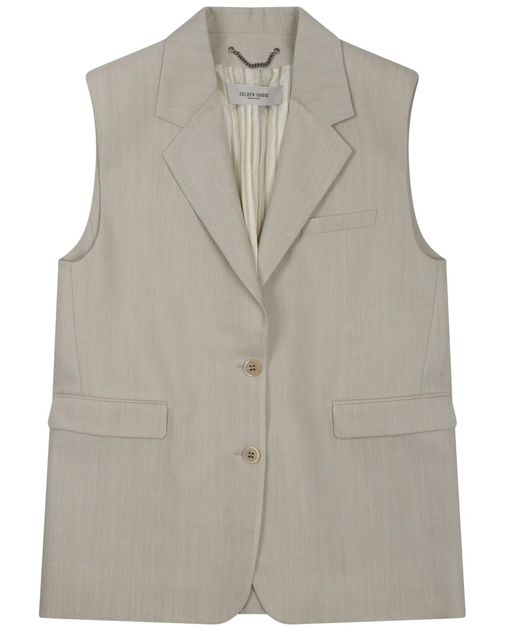 Golden Goose Deluxe Brand Gray Wool Vest Virgin Waistcoats & Gilets