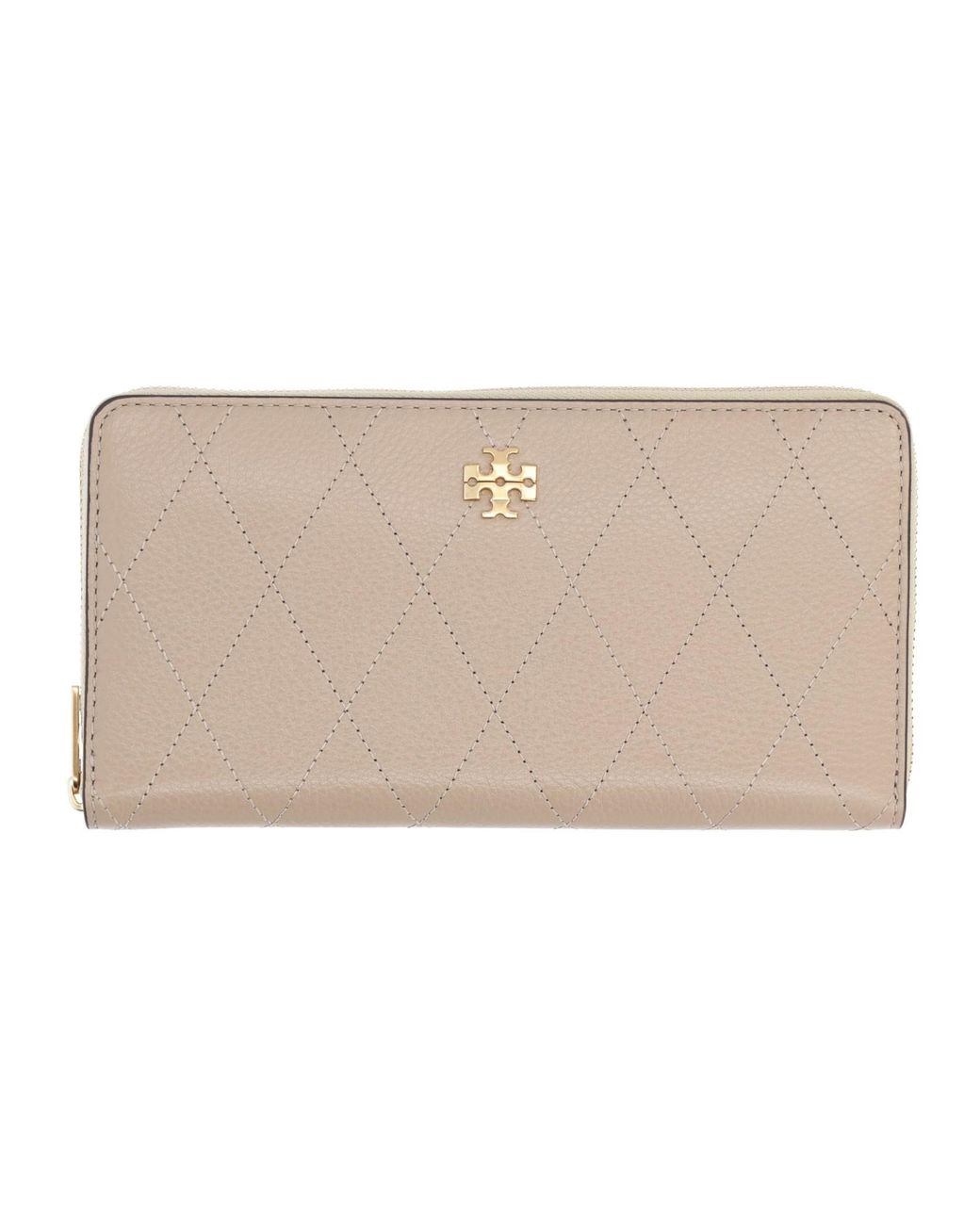 Tory Burch Natural Portafoglio Continental Trapuntato "Charlie"